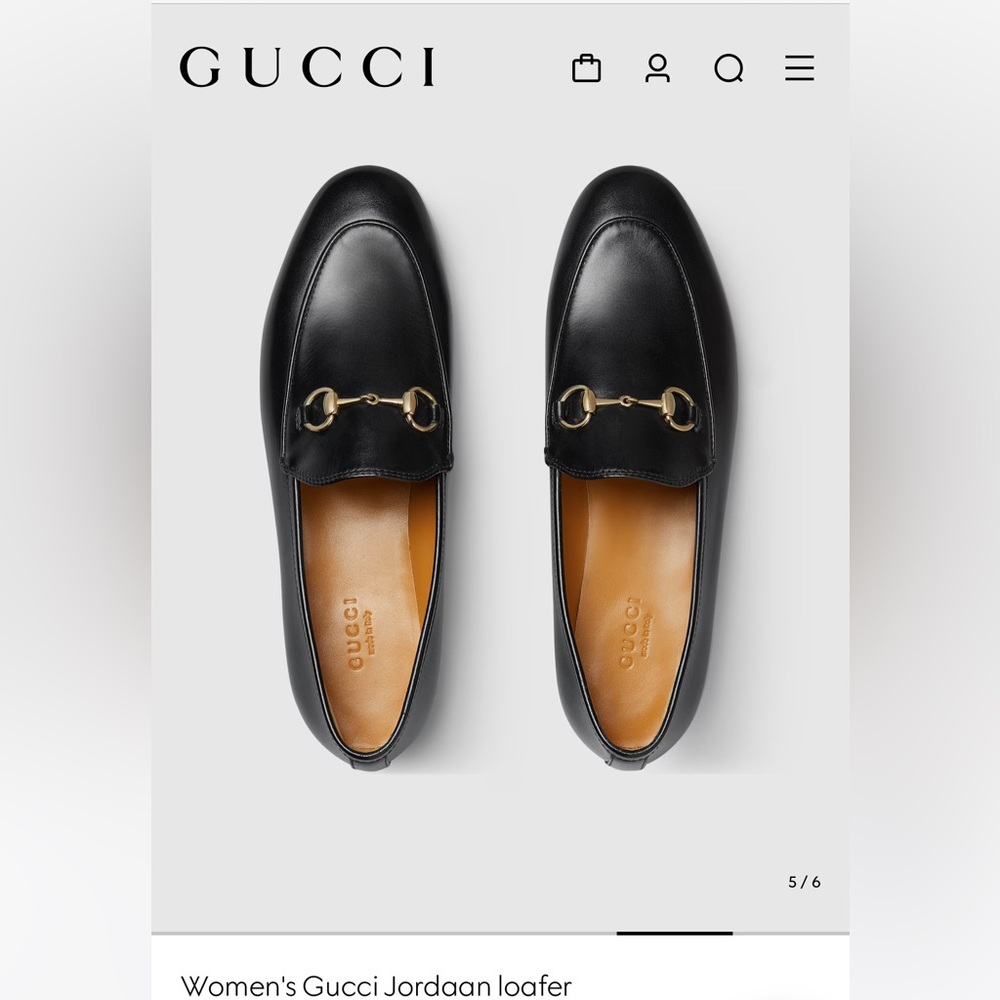 Gucci Jordaan loafer in Black Leather- size 37. Great condition!